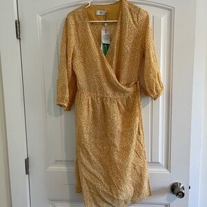Noa Noa yellow wrap dress WITH TAGS